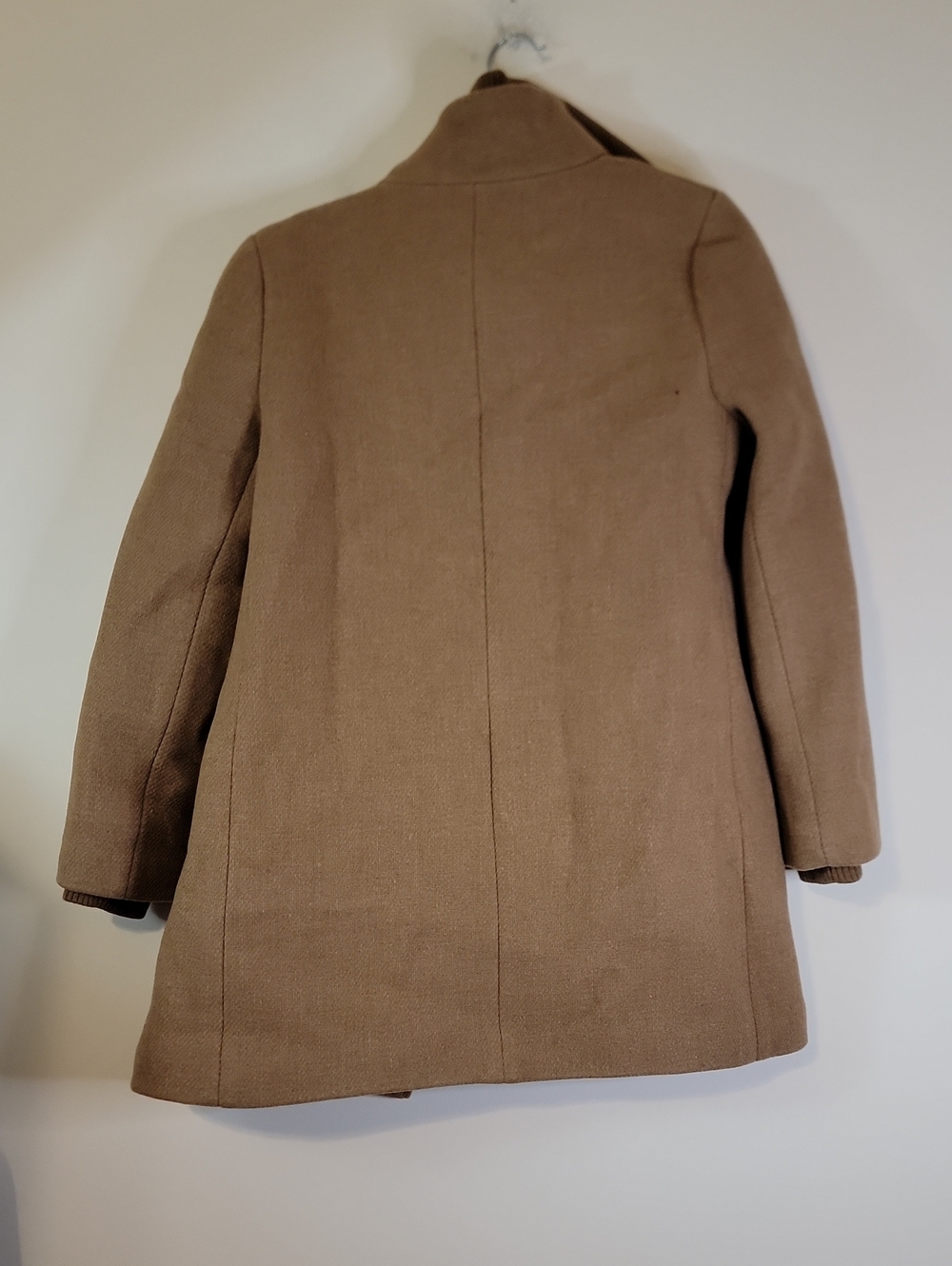Camel Wool Blend Zip Coat with Quilted Navy Lining J. Crew - Picture 2 of 9